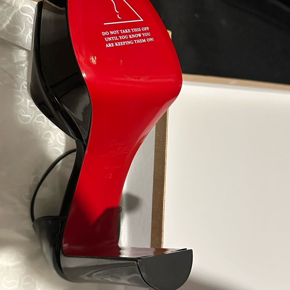 Christian Louboutin Black Heels with Red Soles - Picture 5 of 7